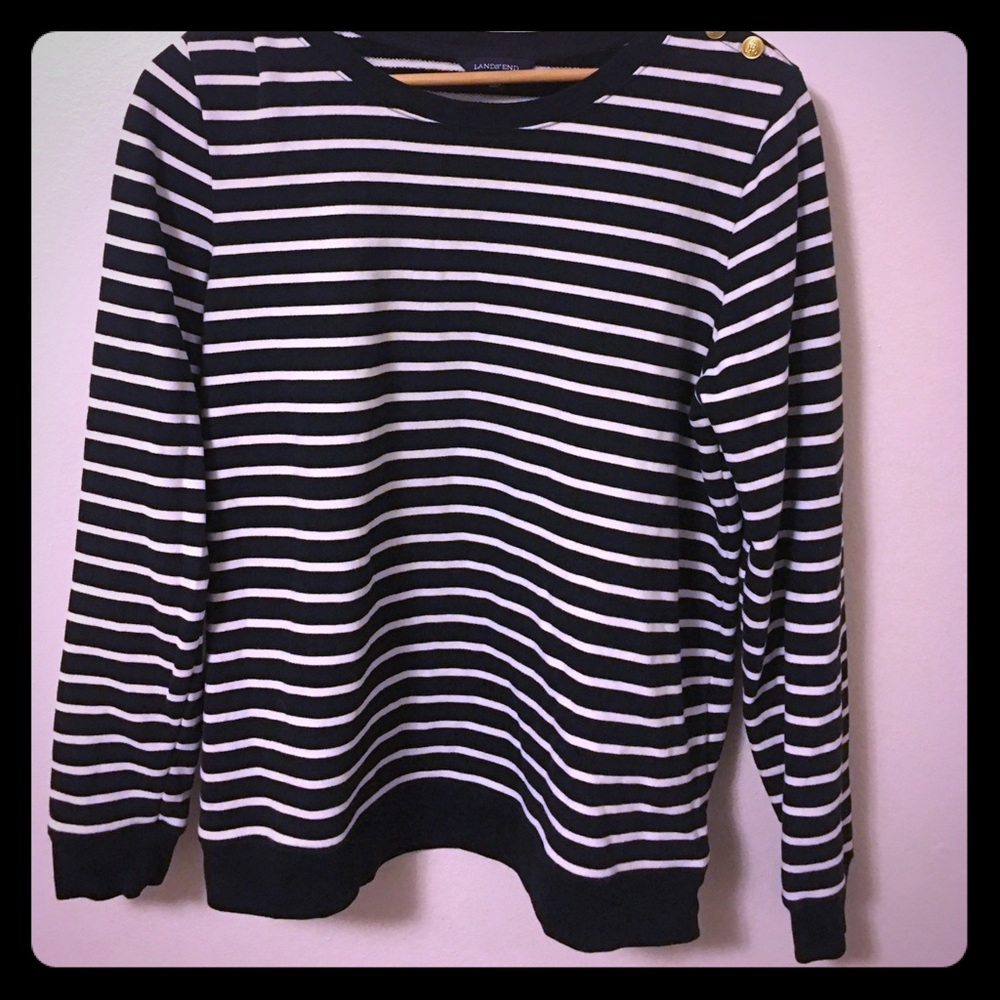 Land’s End Navy and White Sweater